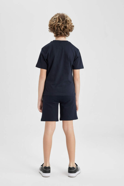 Boys' Printed Short-Sleeved T-Shirt Shorts 2-Piece Set Navy - 6