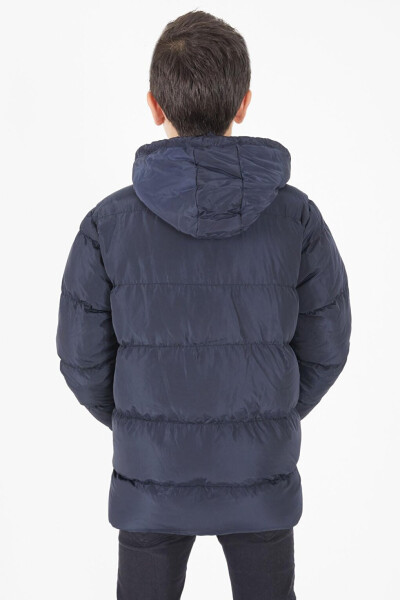 Boys' Puffer Jacket Plain Design Navy Blue 15674 - 15