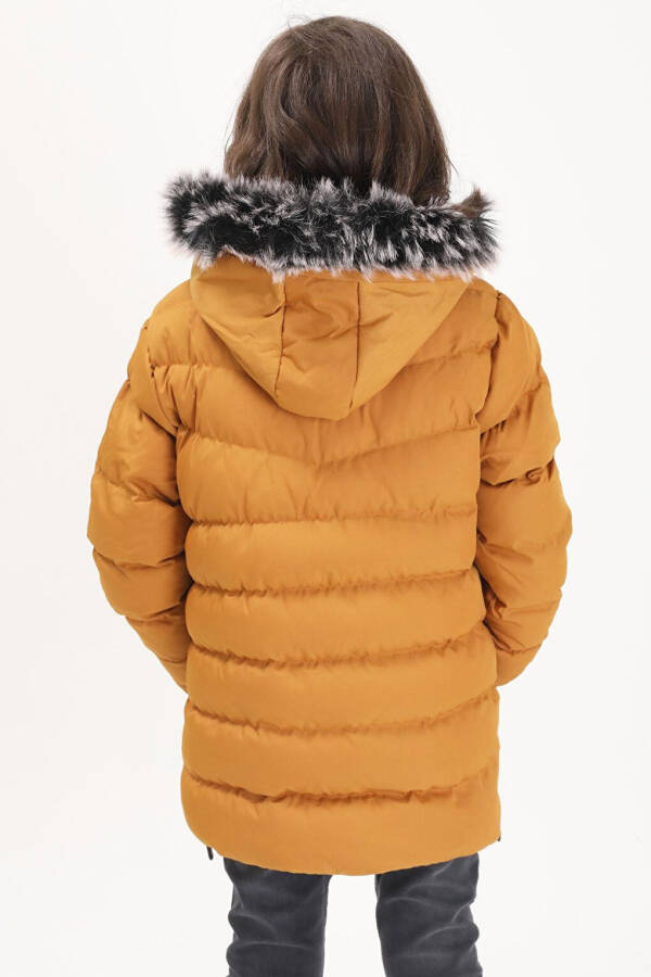 Boys' Puffer Jacket with Logo Mustard 15489 - 15