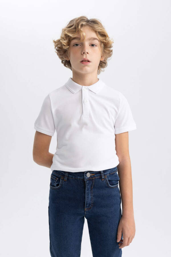 Boys' Short Sleeve Polo Shirt White - 10