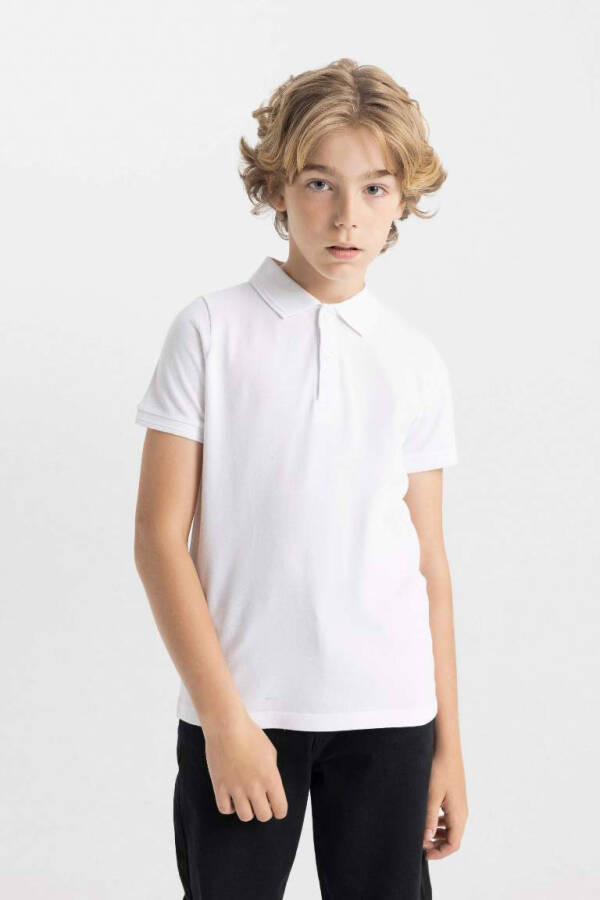 Boys' Short Sleeve Polo Shirt White - 3