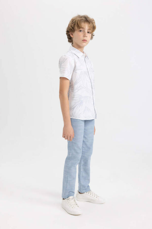 Boys' Standard Leg Linen Look Trousers Light Blue - 2