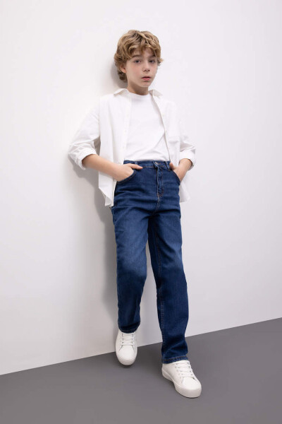 Boys Straight Fit Denim Jeans Dark Blue - 1