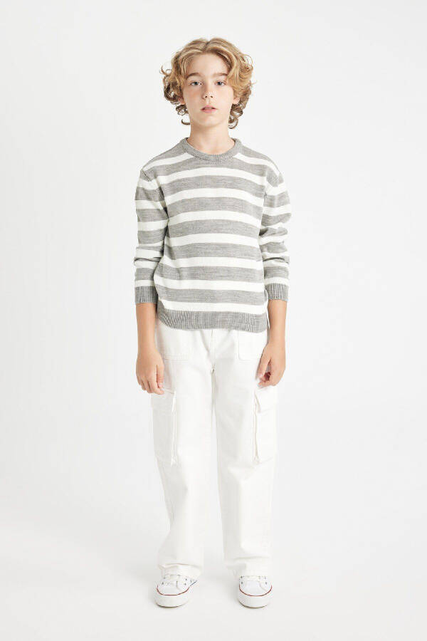 Boys' Striped Bike Neck Sweater C9656A824AU - 2