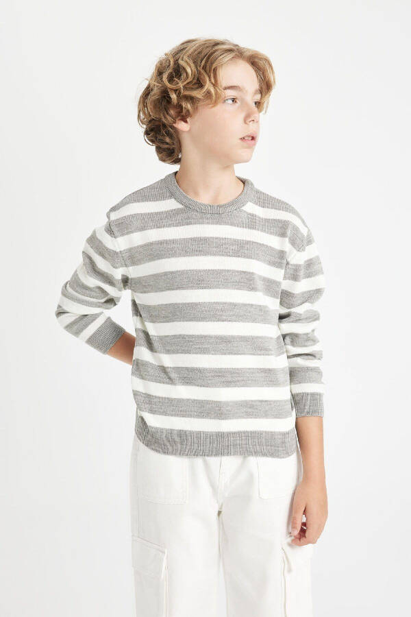 Boys' Striped Bike Neck Sweater C9656A824AU - 3