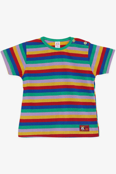 Boy's Striped Dog Print Multicolor T-Shirt (1-4 Years) - 4