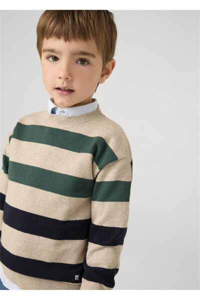 Boys Striped Sweater Beige 4338 - 1