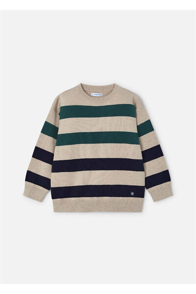 Boys Striped Sweater Beige 4338 - 3