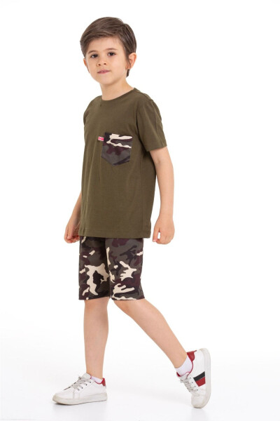 Boys' Summer Camouflage Patterned Capri Suit - 2