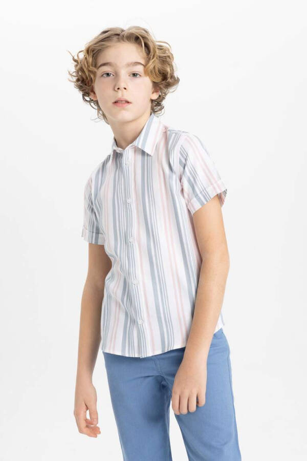 Boys' Twill Short Sleeve Polo Shirt Ecru - 6