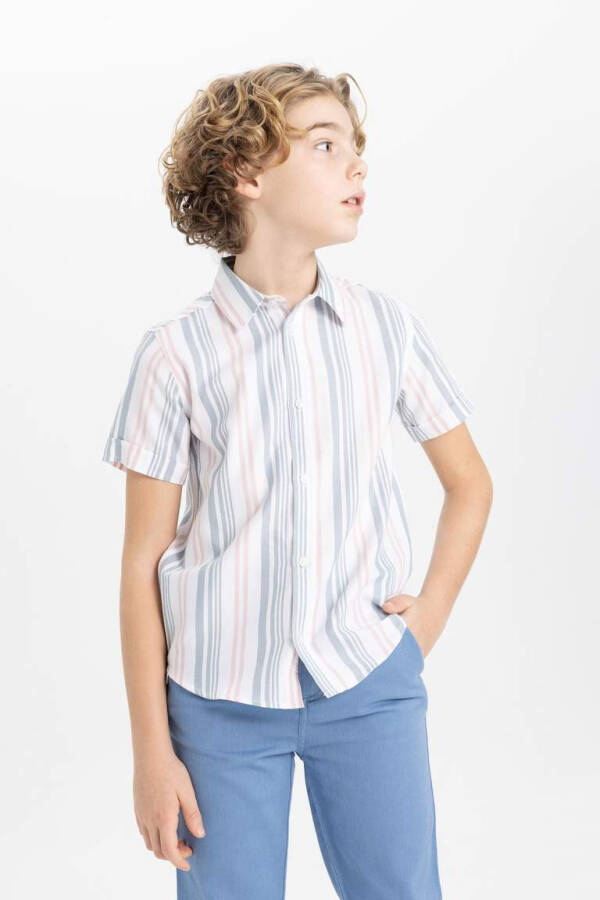 Boys' Twill Short Sleeve Polo Shirt Ecru - 7