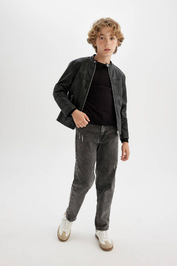 Boys' Water-Repellent Faux Leather Jacket C4320A824AU - 2