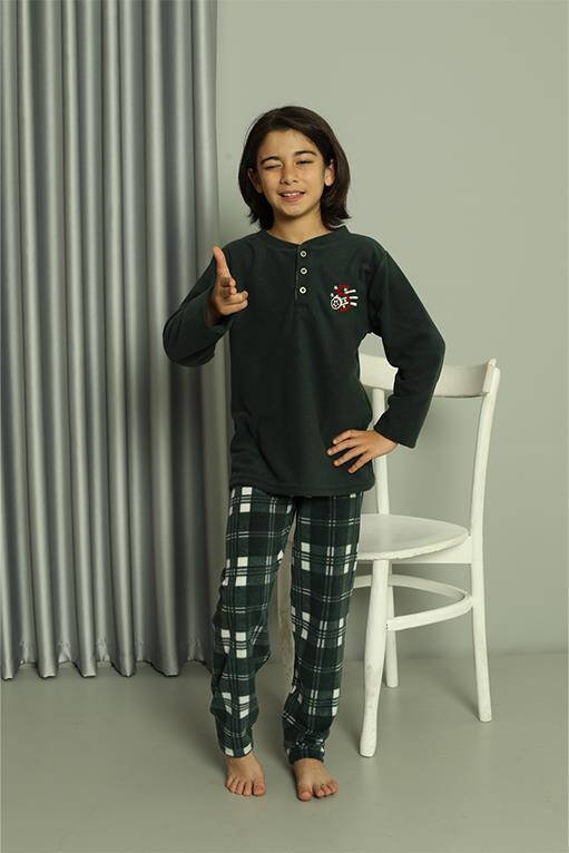 Boy's WelSoft Polar Green Pajama Set 20550 - 2