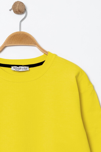 Boys Yellow Crew Neck Basic 5-13 Years Sweatshirt - 3535-10 - 2