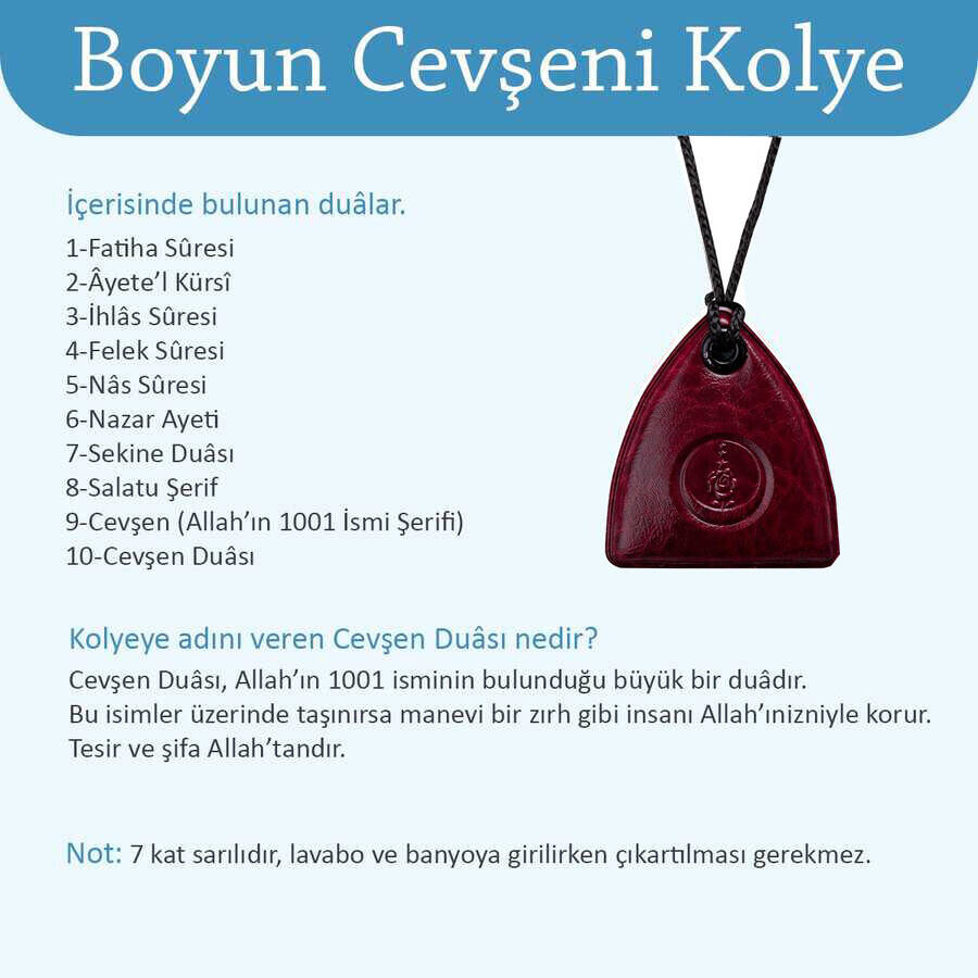 Boyun Cevşeni - Bordo Renk - 3