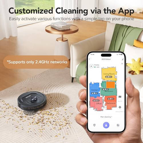 BPMIO Robot Vacuum and Mop Combo 5500Pa Max Suction with LiDAR Navigation Smart Mapping, 120 Min Runtime Customized Cleaning Schedule, Works with Alexa/WiFi/App, Great for Pet Hair, Carpet, Hard Floor - 4