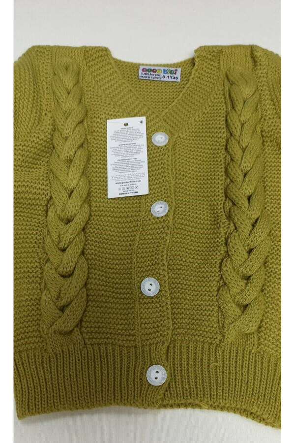 Braided Hair Baby Girl Knit Cardigan - 3