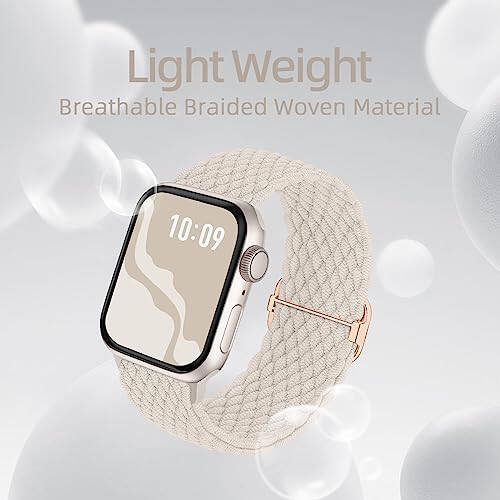 Braided Stretchy Solo Loop Compatible for Apple Watch Band 38mm 40mm 41mm 42mm 44mm 45mm 49mm for Women Men, Nylon Elastic Straps Wristbands for iWatch Series 9 8 7 6 SE 5 4 3 2 1 Ultra Ultra 2 - 3