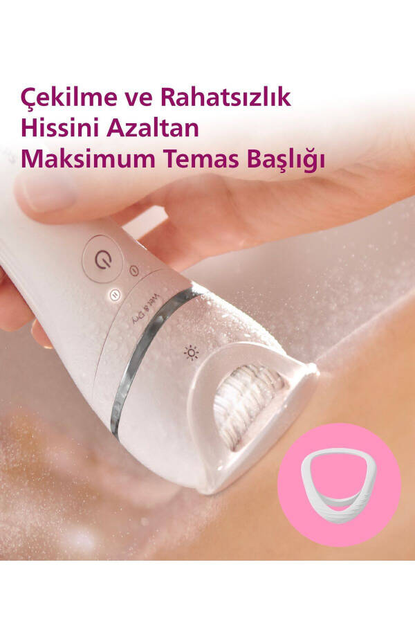 BRE700/05 Epilatör (Yüz+Koltuk altı+Bikini Bölgesi+Bacak)Islak-Kuru,Işıklı,Kablosuz - 8