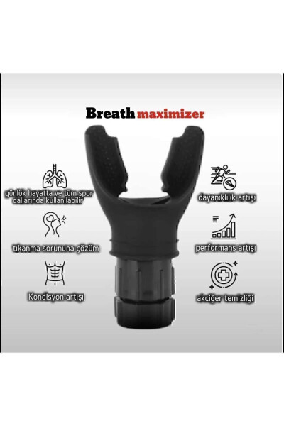 Breathmaximizer (DEMİR AKCİĞER) Nefes Egzersiz Aleti Kondisyon/dayanıklılık Geliştirici (SİYAH) - 24