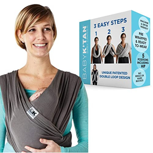 Breeze Baby K'tan Baby Carrier, 1 Easy Pre-Wrapped Baby Sling Gift | Breathable 100% Cotton Mesh | Hands Free Wrap for Infants | No Rings Or Buckles | Newborn to Toddler up to 35lb (See Size Chart) - 39