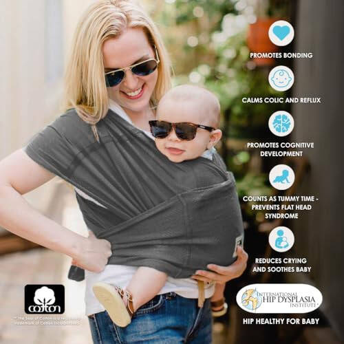 Breeze Baby K'tan Baby Carrier, 1 Easy Pre-Wrapped Baby Sling Gift | Breathable 100% Cotton Mesh | Hands Free Wrap for Infants | No Rings Or Buckles | Newborn to Toddler up to 35lb (See Size Chart) - 30