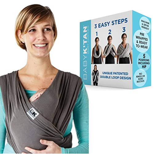 Breeze Baby K'tan Baby Carrier, 1 Easy Pre-Wrapped Baby Sling Gift | Breathable 100% Cotton Mesh | Hands Free Wrap for Infants | No Rings Or Buckles | Newborn to Toddler up to 35lb (See Size Chart) - 15