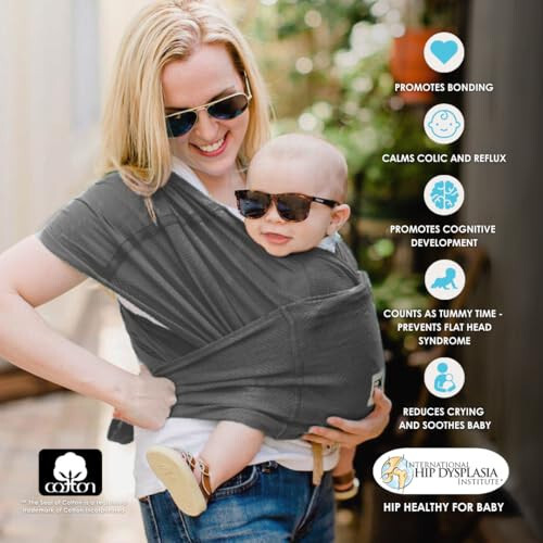 Breeze Baby K'tan Baby Carrier, 1 Easy Pre-Wrapped Baby Sling Gift | Breathable 100% Cotton Mesh | Hands Free Wrap for Infants | No Rings Or Buckles | Newborn to Toddler up to 35lb (See Size Chart) - 18