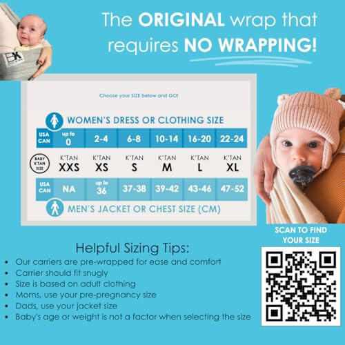 Breeze Baby K'tan Baby Carrier, 1 Easy Pre-Wrapped Baby Sling Gift | Breathable 100% Cotton Mesh | Hands Free Wrap for Infants | No Rings Or Buckles | Newborn to Toddler up to 35lb (See Size Chart) - 7