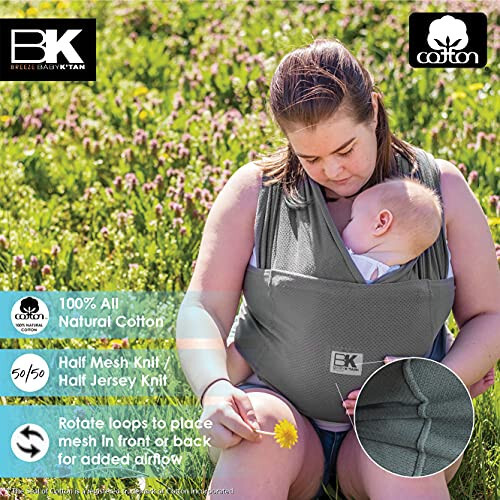 Breeze Baby K'tan Baby Carrier, 1 Easy Pre-Wrapped Baby Sling Gift | Breathable 100% Cotton Mesh | Hands Free Wrap for Infants | No Rings Or Buckles | Newborn to Toddler up to 35lb (See Size Chart) - 11