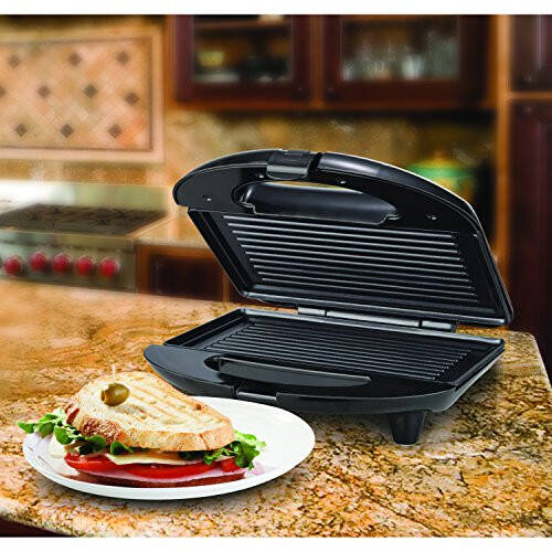 Brentwood Panini Press and Sandwich Maker Non-Stick, 9.75