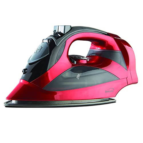 Brentwood Steam Iron with Ret retractable Cord, Non-Stick, Red - 1