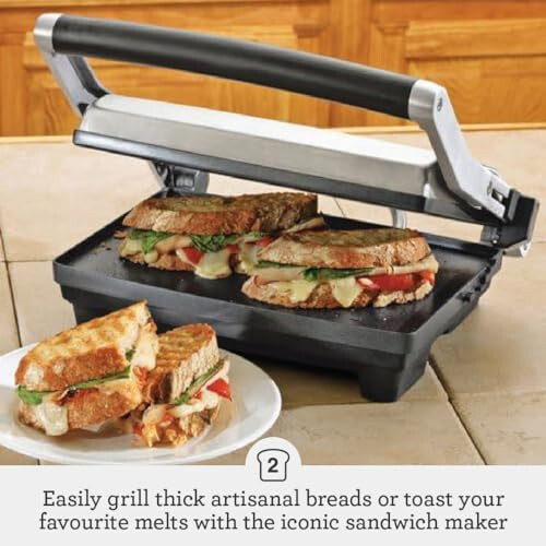 Breville Panini Press Duo 1500-Watt Nonstick, Brushed Stainless Steel - 2