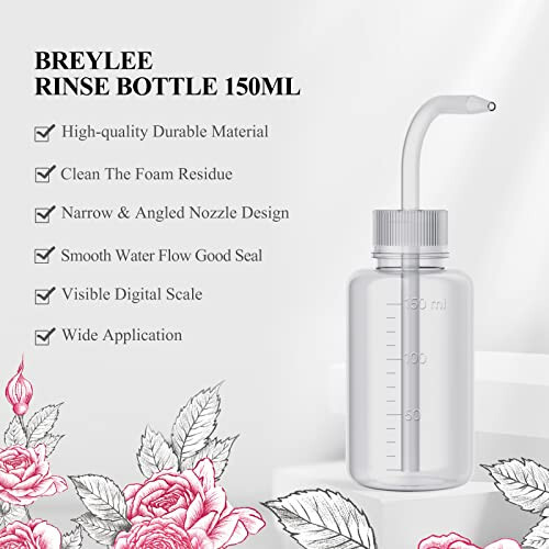 BREYLEE Shampoo for Lash Extensions, 60ml+Rinse Bottle+Brushes, Eyelash Extension Cleanser, Lash Wash Bath, Lash Cleaner for Makeup Cleansing Foams, Paraben & Sulfate Free for Salon and Home Use - 4