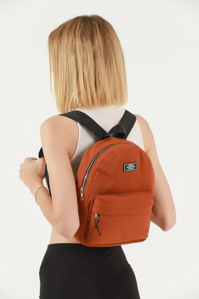 Brick U21 Zippered 2 Compartment Front Pocket Detailed Canvas Unisex Backpack U:32 Cm E:24 Cm G:11 - 4