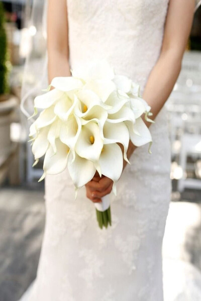 Bridal Bouquet White Wet Gala Groom Boutonniere - 1