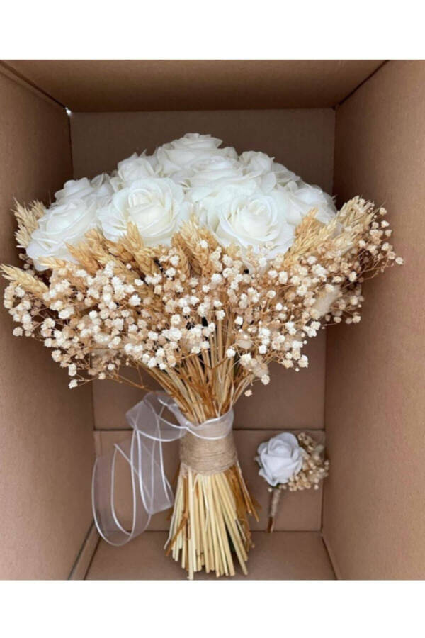 Bridal Bouquet with Groom's Boutonniere for Bridal Shoot - 3