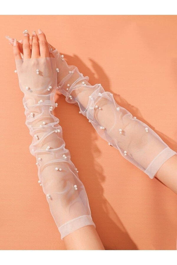 Bridal, Fingerless Gloves Lace Gloves, Wedding Accessory - 7