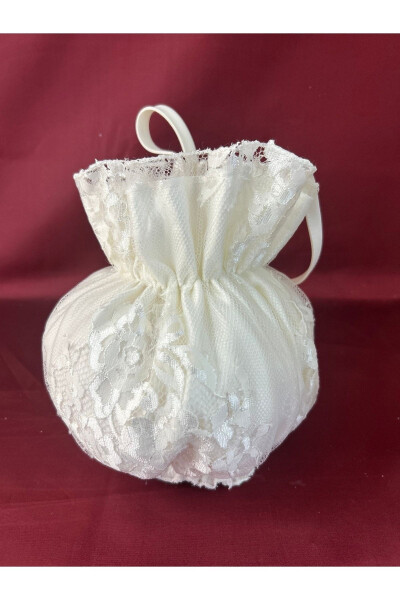 Bridal Jewelry Handbag with Lace Covering - 1