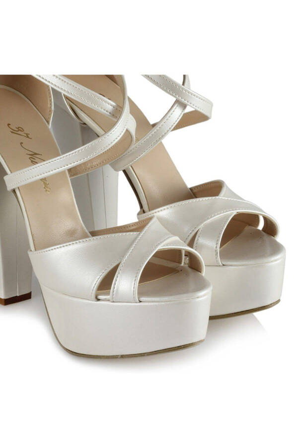 Bridal Platform Sandal with Cross Straps - 3