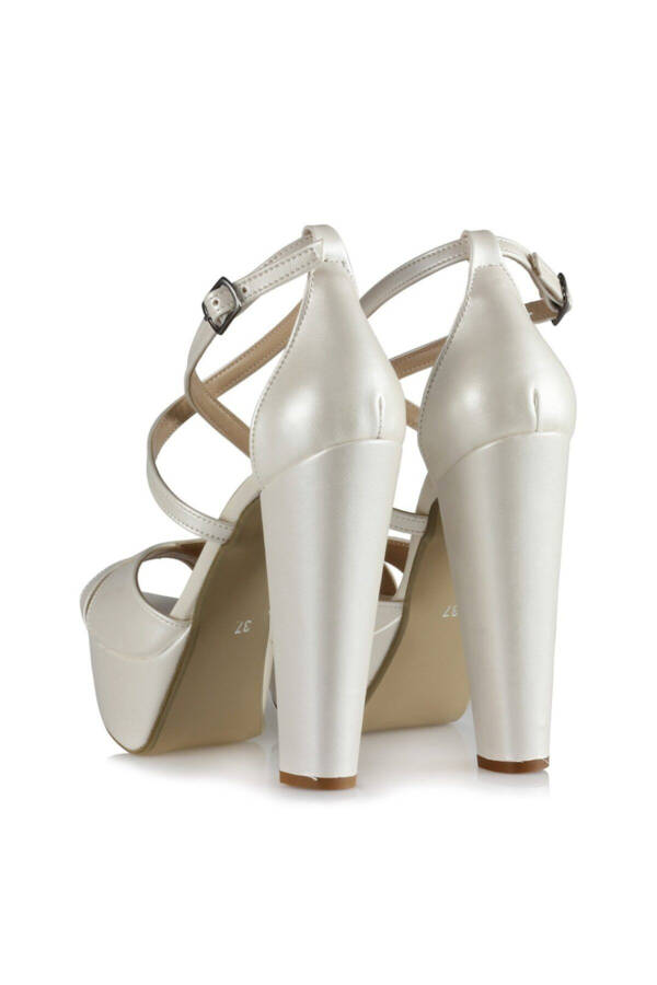 Bridal Platform Sandal with Cross Straps - 5