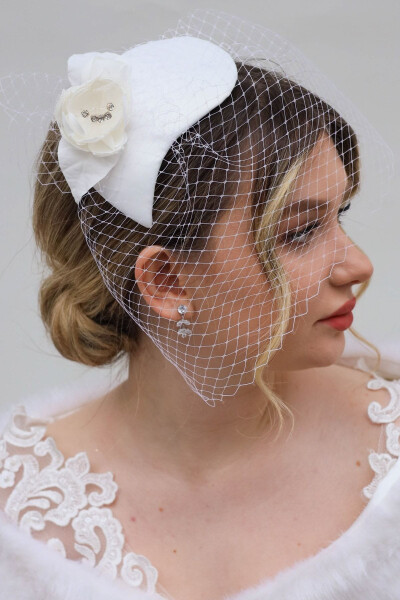 Bridal Veil, Hat, Wedding and Outdoor Shoot Hat - 3