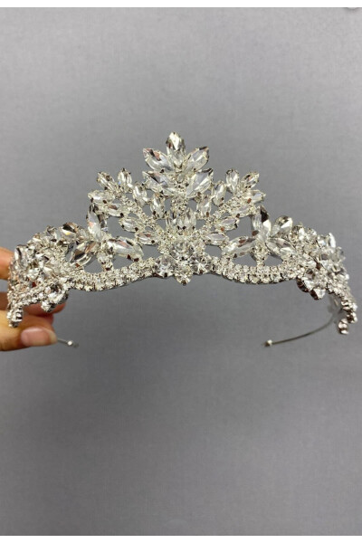 Bridal Wedding Gloves and Henna Wedding Crown Crystal Stone Bridal Crown - 6