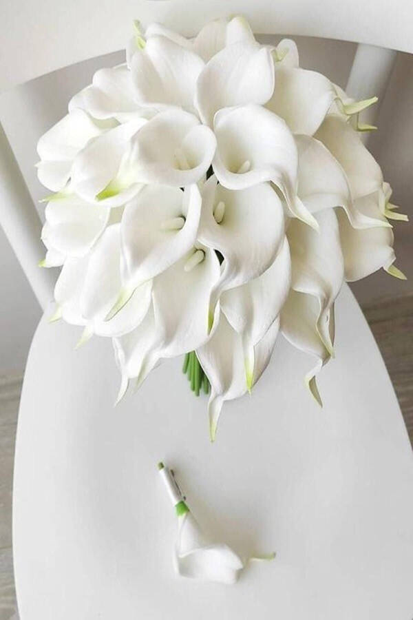 Bride's Bouquet Broken White Wet Gala Collar Flower - 2