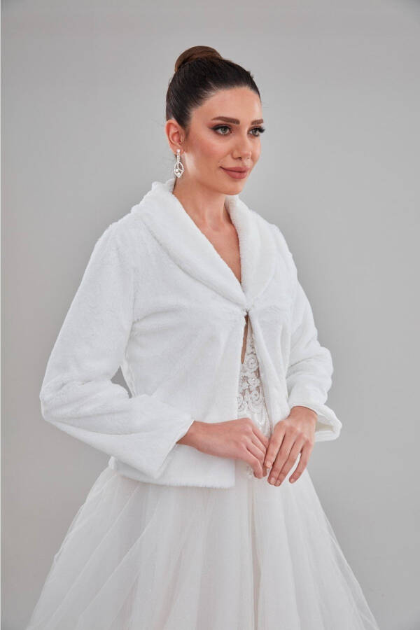 Bride's Fur, Bride's Stole, Fur, Jacket K231, Stole Cape, Off White - 2