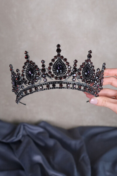 Bride's Henna Crown with Ahu Drop Crystal Stones - 1