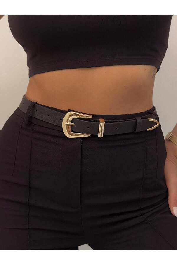 Bridge Buckle Tip Set Women's Trousers Belt, Jacket Belt, Dress Belt, Shirt Belt - 1