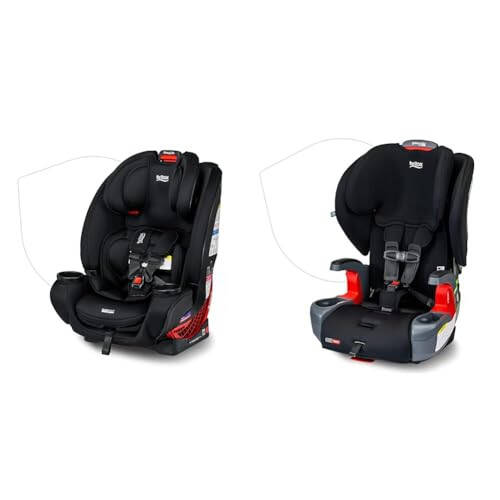 Britax One4Life Convertible Car Seat, 10 Years of Use from 5 to 120 Pounds & Grow with You ClickTight Harness-2-Booster Car Seat, 2-in-1 High Back Booster, Black Contour - 1