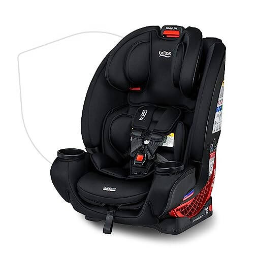 Britax One4Life Dönüştürülebilir Oto Koltuğu, 5 ila 120 Pound Arası 10 Yıl Kullanım ve Sizinle Büyüyen ClickTight Kemer-2-Takviyeli Oto Koltuğu, 2'si 1 Arada Yüksek Sırtlı Takviye, Siyah Kontur - 2