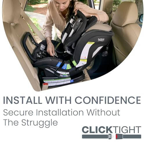 Britax Poplar S Dönüştürülebilir Oto Koltuğu, 2'si 1 Arada Oto Koltuğu, İnce 17 İnç Tasarım, ClickTight Teknolojisi, Kumlu Oniks - 4